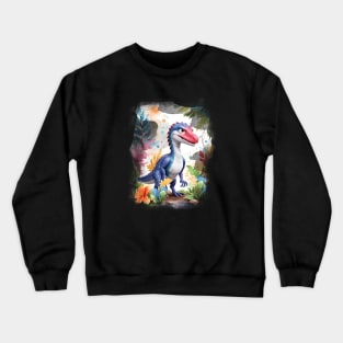 Cool Dinosaur Raptor Cute Velociraptor Dinosaur Crewneck Sweatshirt